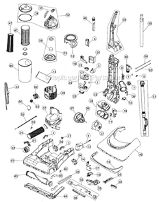 Part Location Diagram of RO-860015 Dirt Devil Handle Assembly